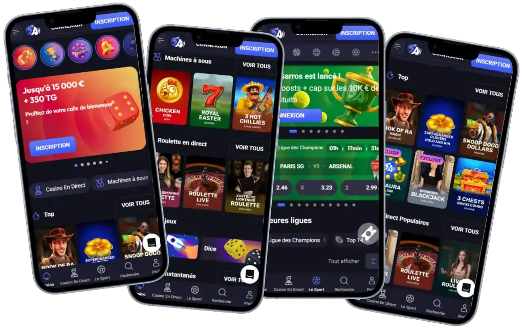 Spinaura Casino version mobile avec casino, live casino et paris sportifs sur smartphone