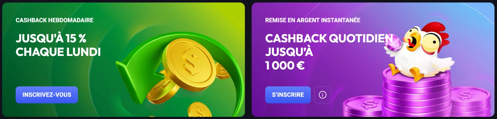 Cashback chez spinaura — 1000 €