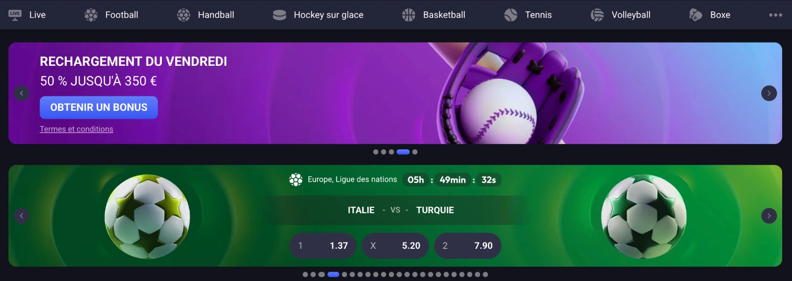 Section sports du casino spinaura — 50%, 350 €